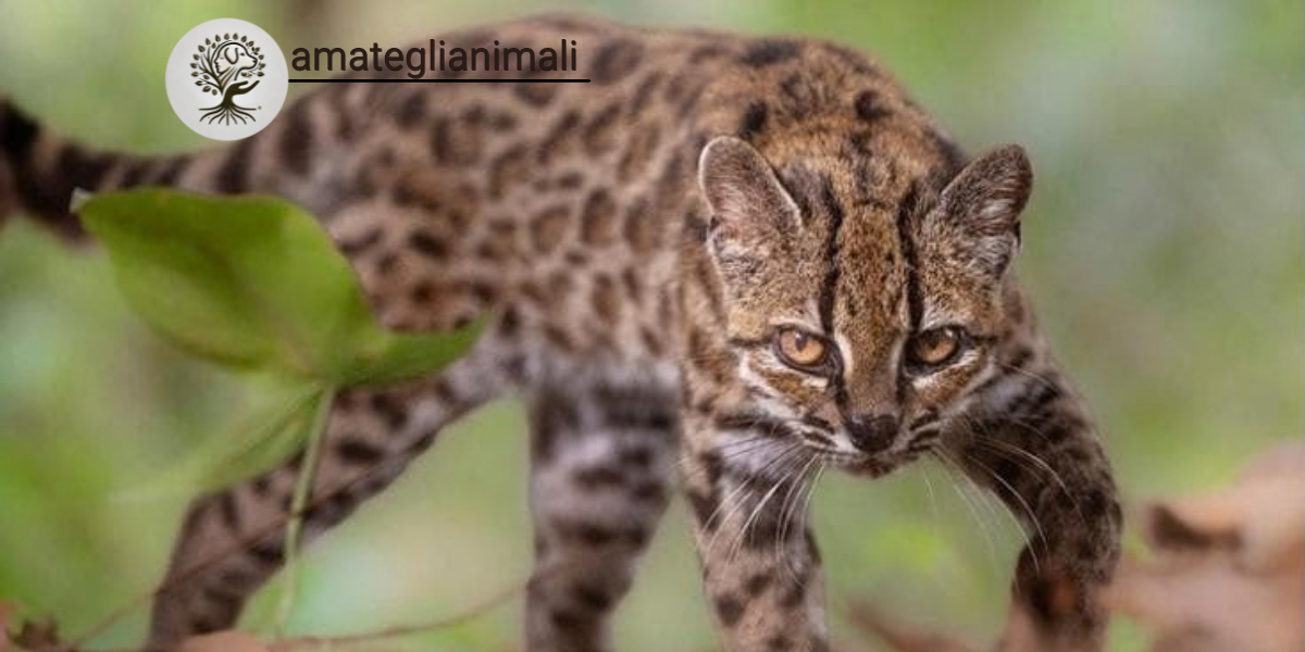 Primo piano di un tilcayo, la nuova specie di piccolo gatto selvatico scoperta nelle foreste della Bolivia.